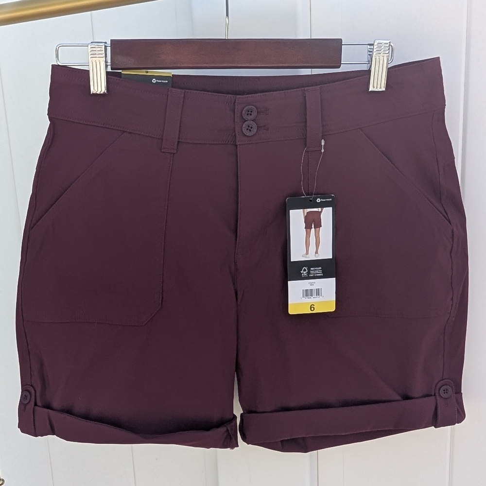 NWT Eddie Bauer Women's Burgundy Cargo Shorts